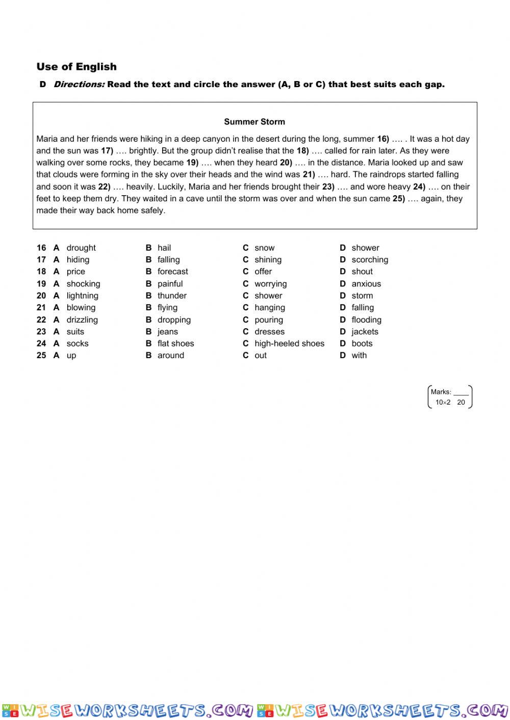 worksheet
