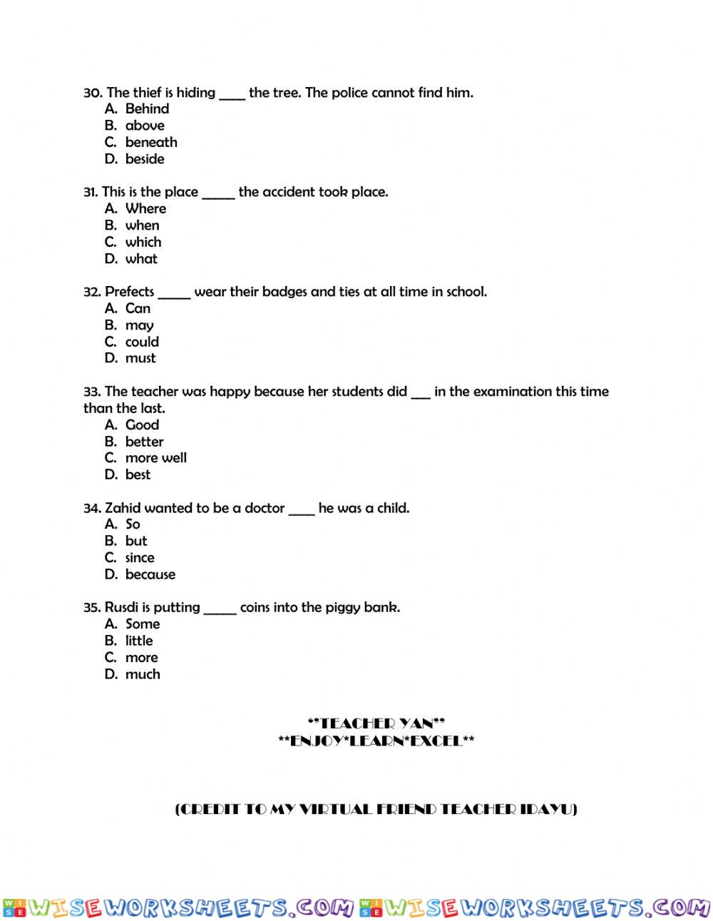 worksheet
