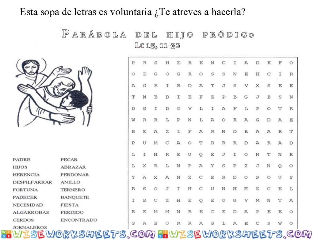 Sopa de letras El Hijo Pródigo