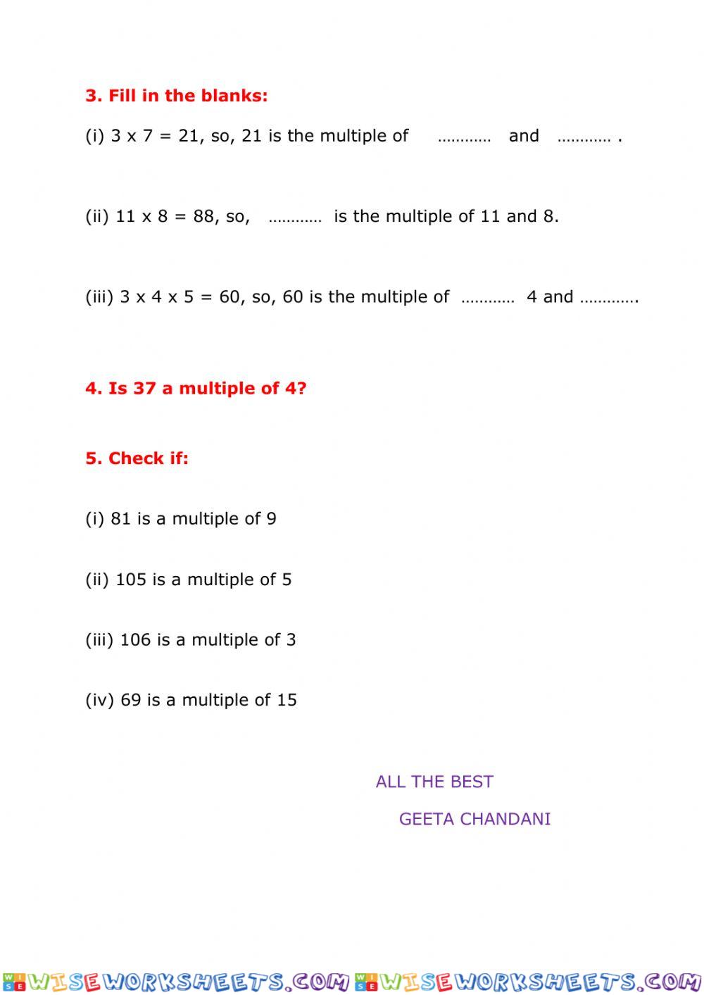 worksheet