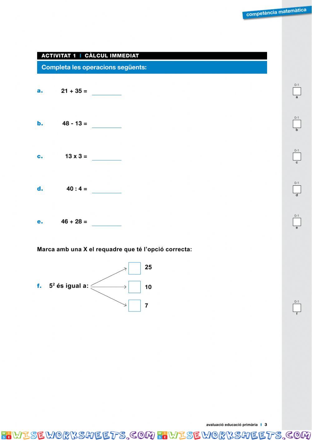 worksheet