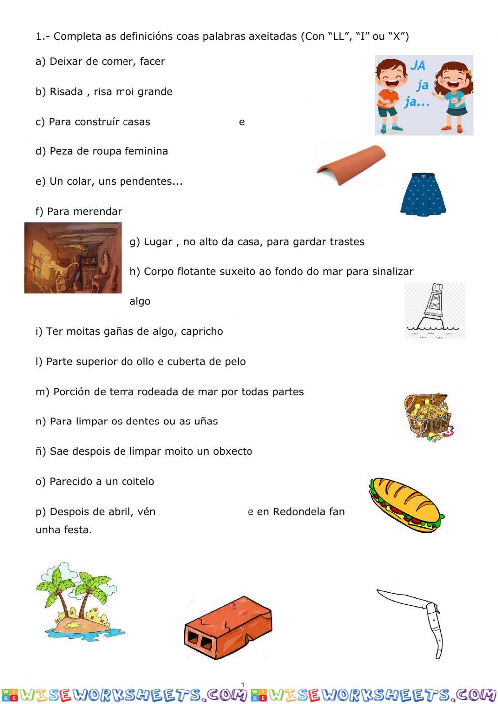OORTOGRAFÍA LL, I, X