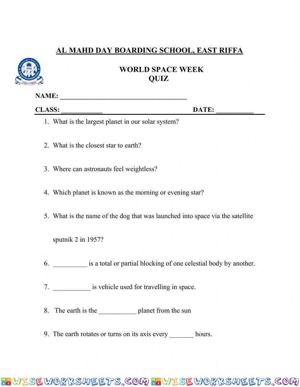 Space quiz
