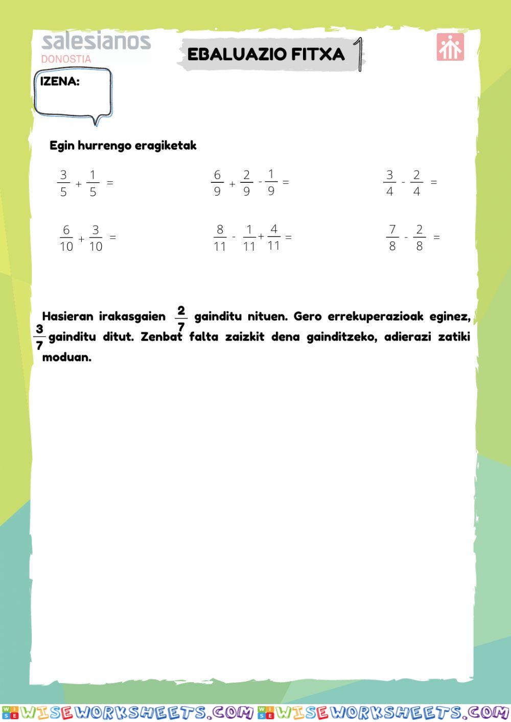 worksheet