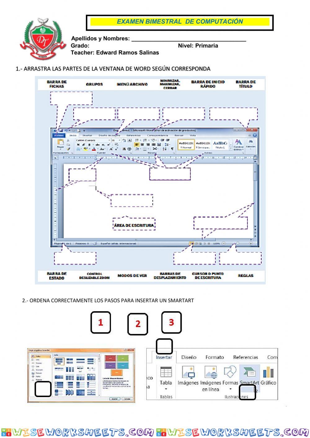 Examen bimestral 5° primria