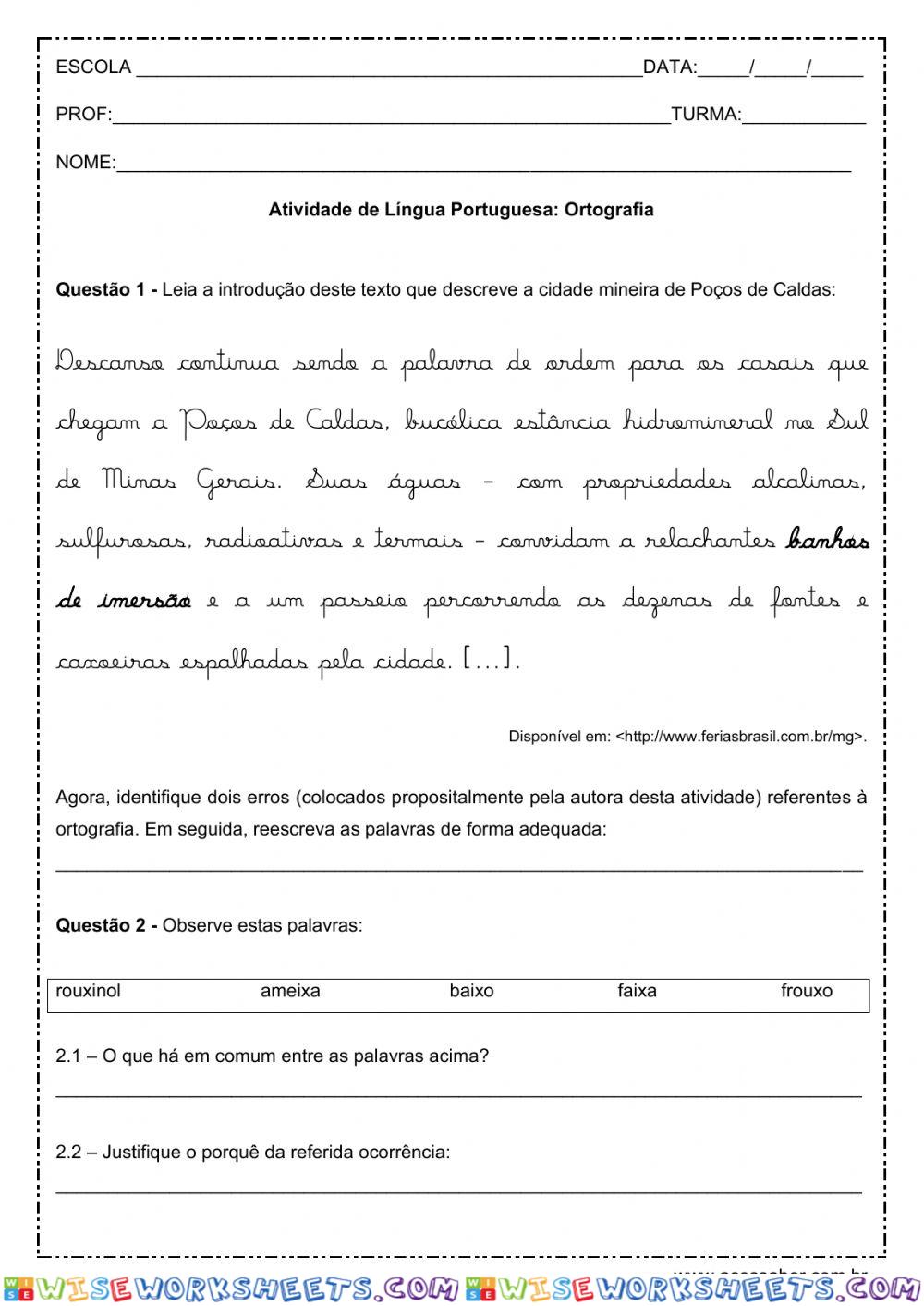 Ortografia x ou ch