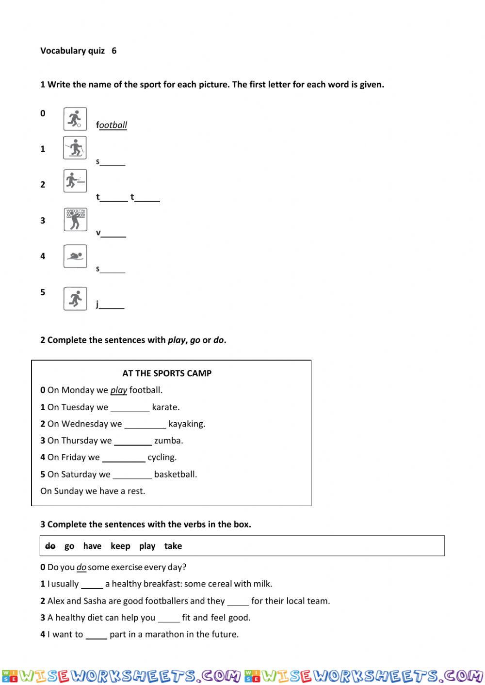 Vocabulary quiz 6