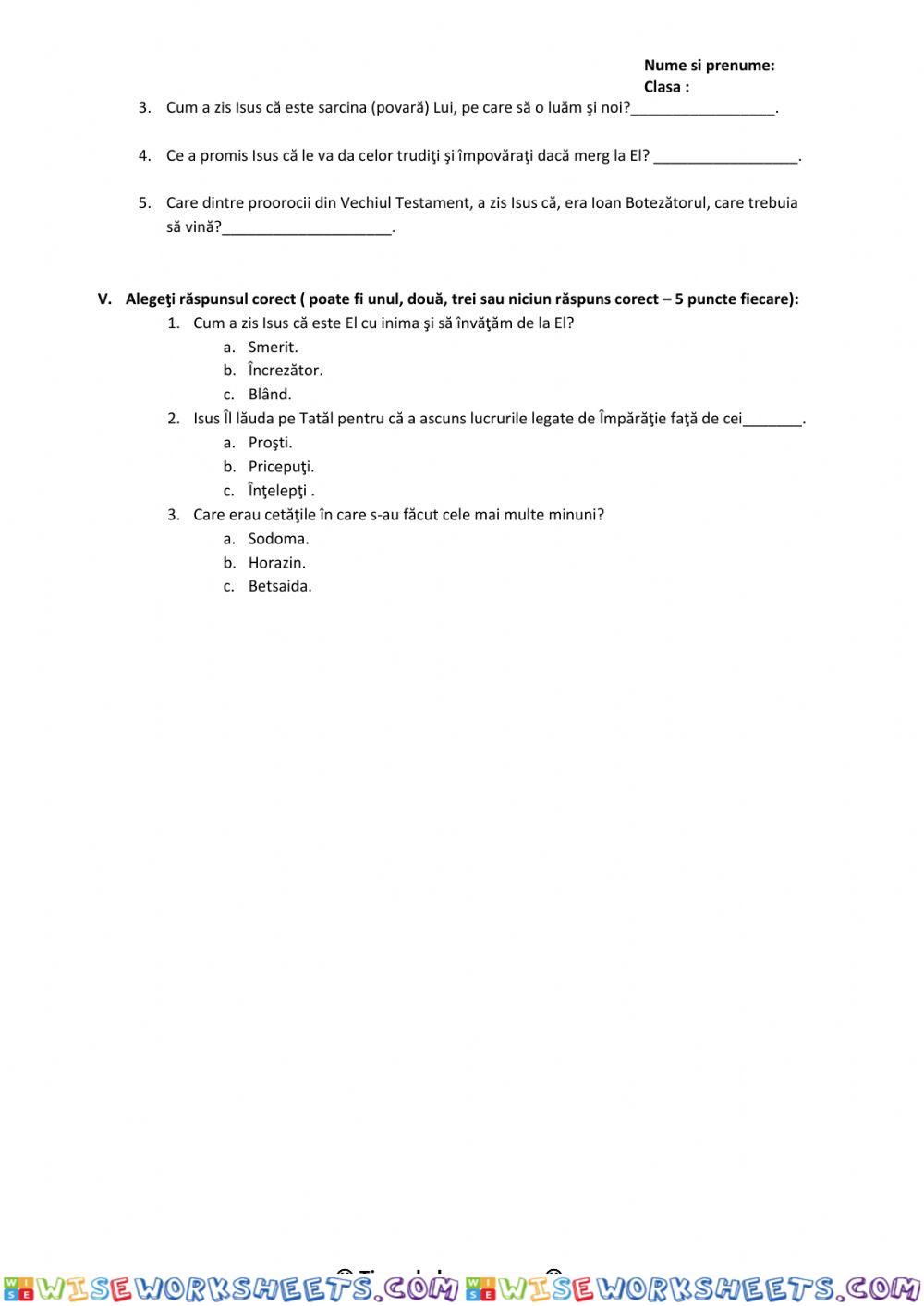 worksheet