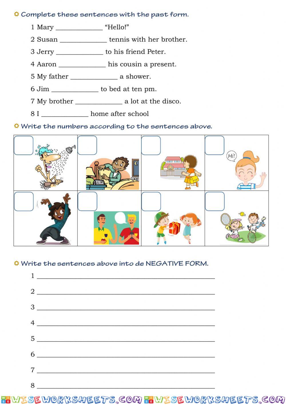PAST TENSE - regular vs irregular WORKSHEET