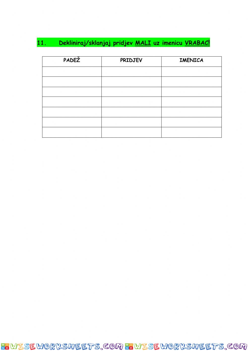 worksheet