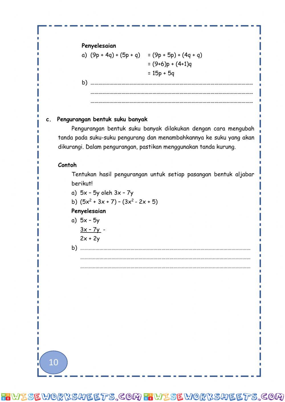 worksheet