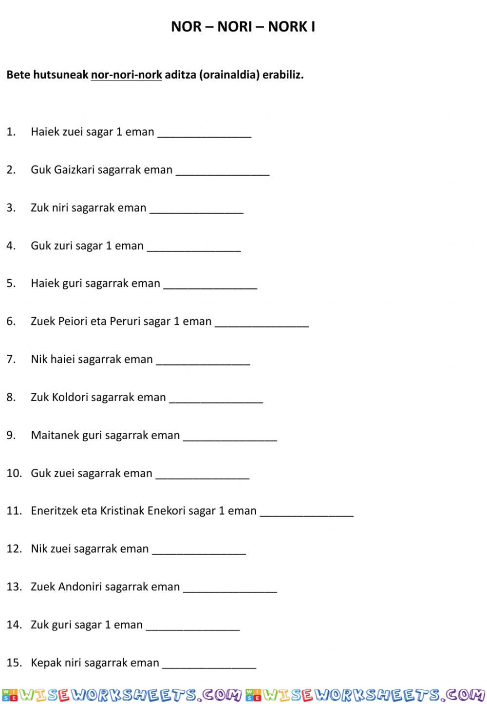 worksheet