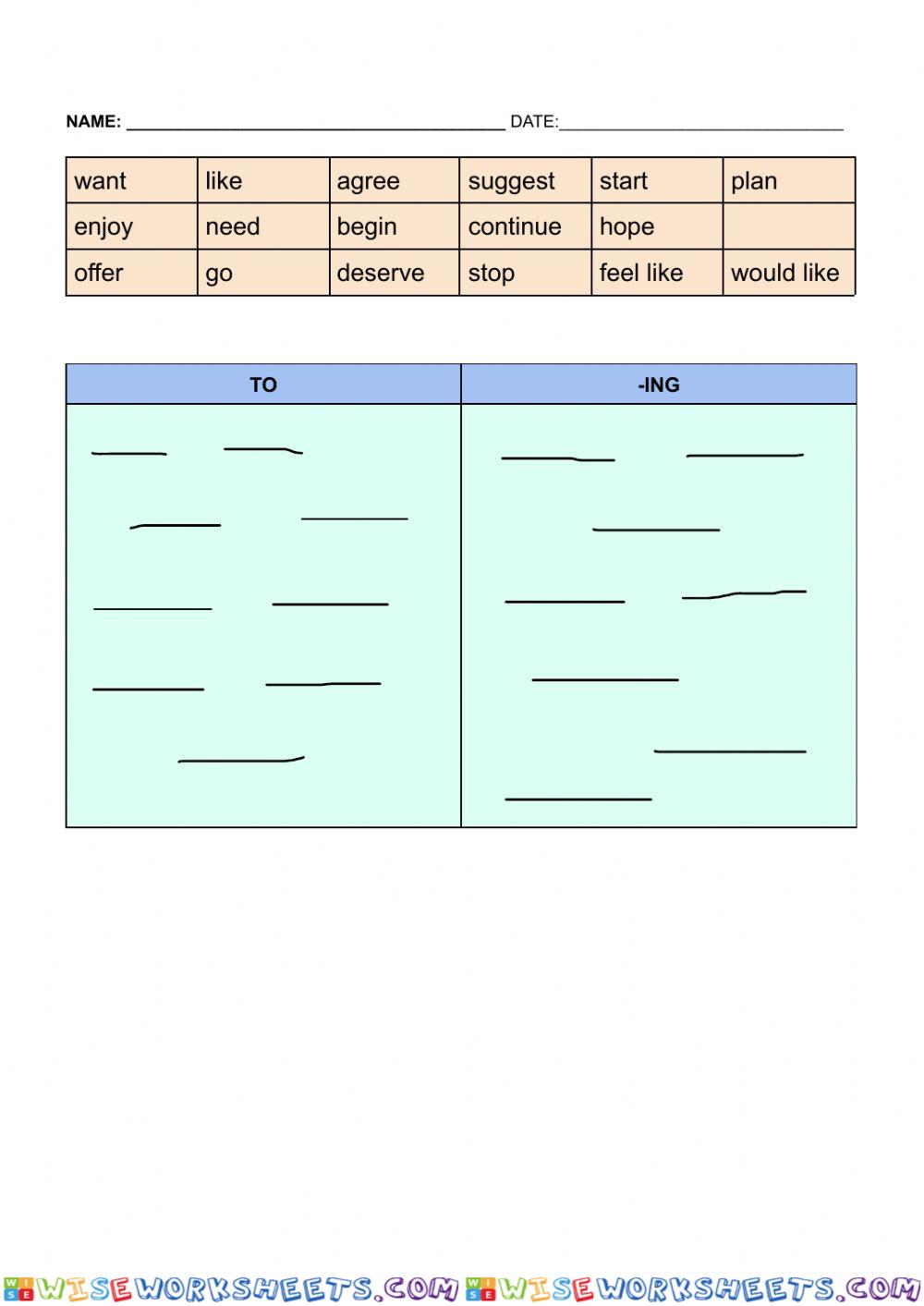 worksheet