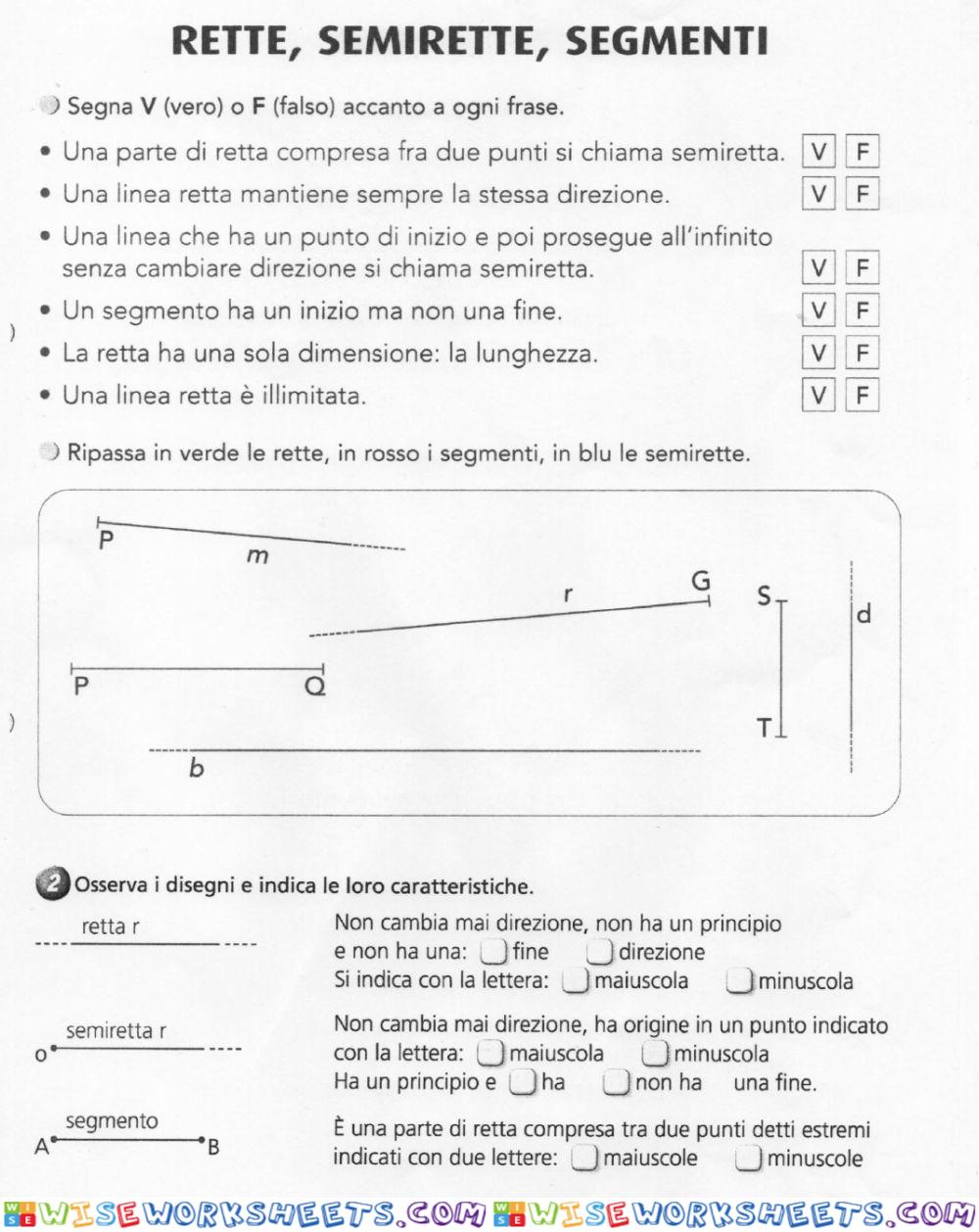 Rette, semirette, segmenti