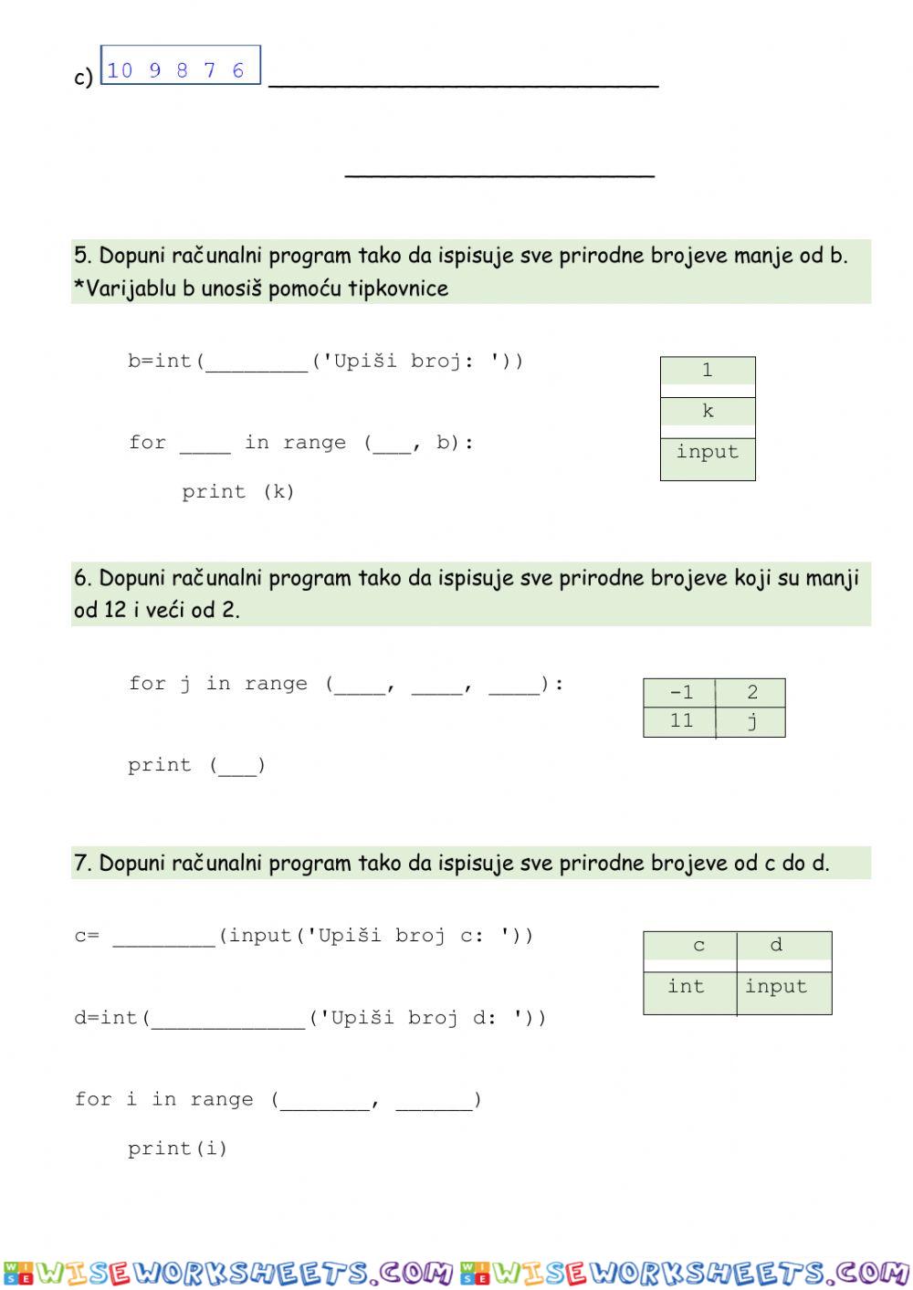 worksheet