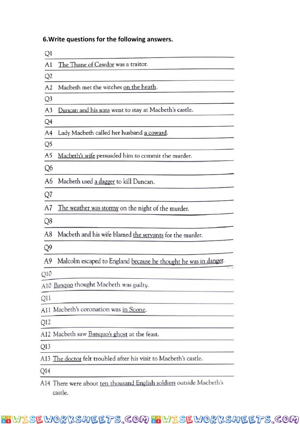 worksheet