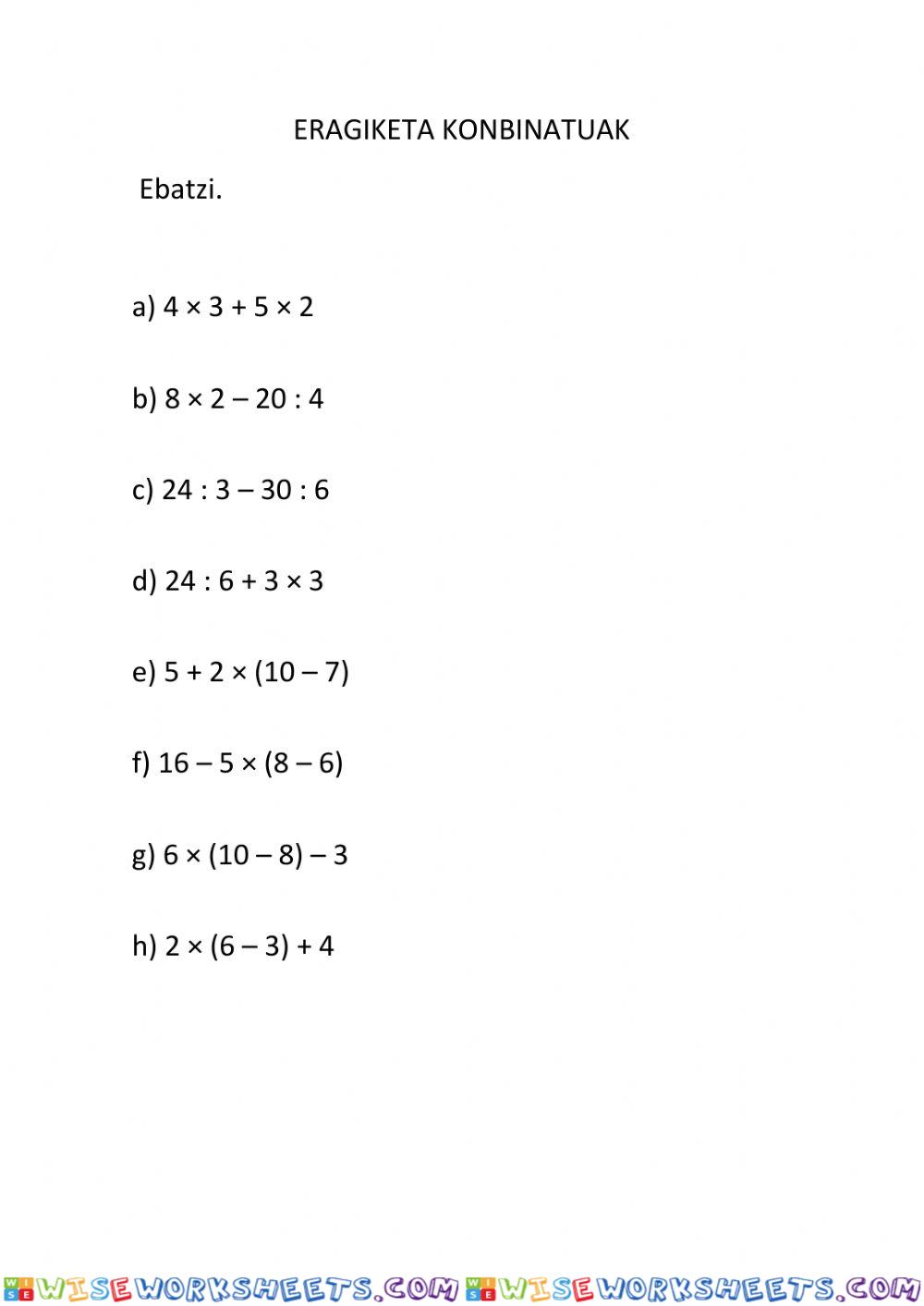 worksheet