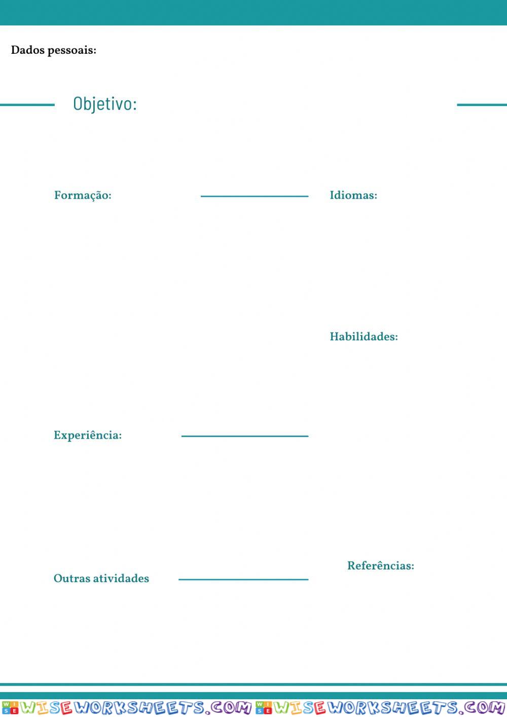 Currículo primeiro emprego