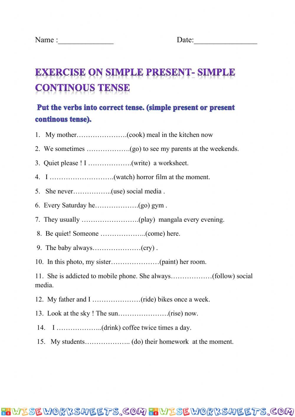 Simple Present Or Present Continuous