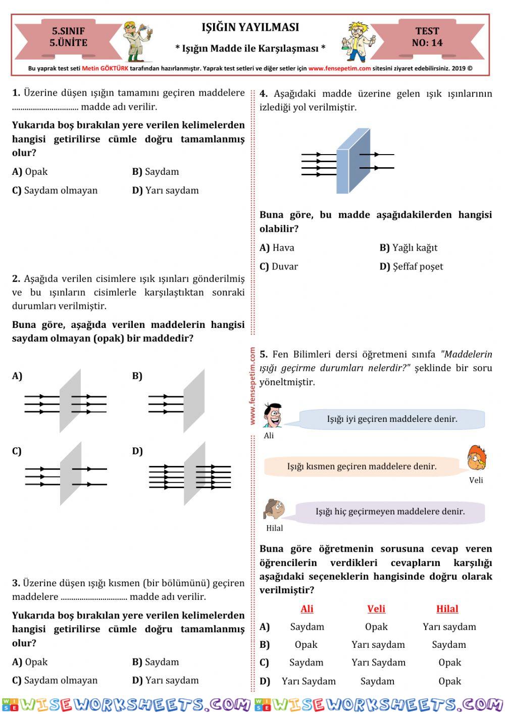 Işiğin yansimasi test3