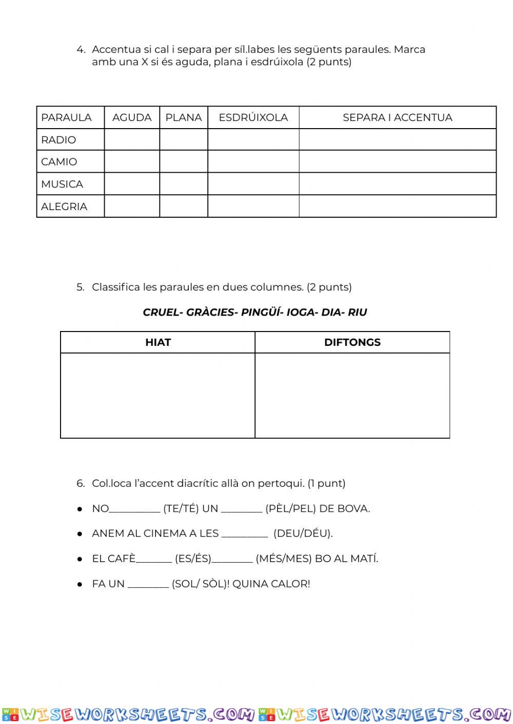 worksheet