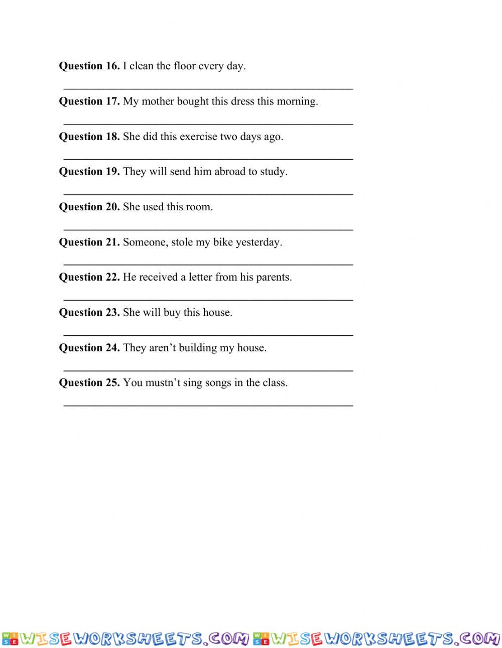 worksheet