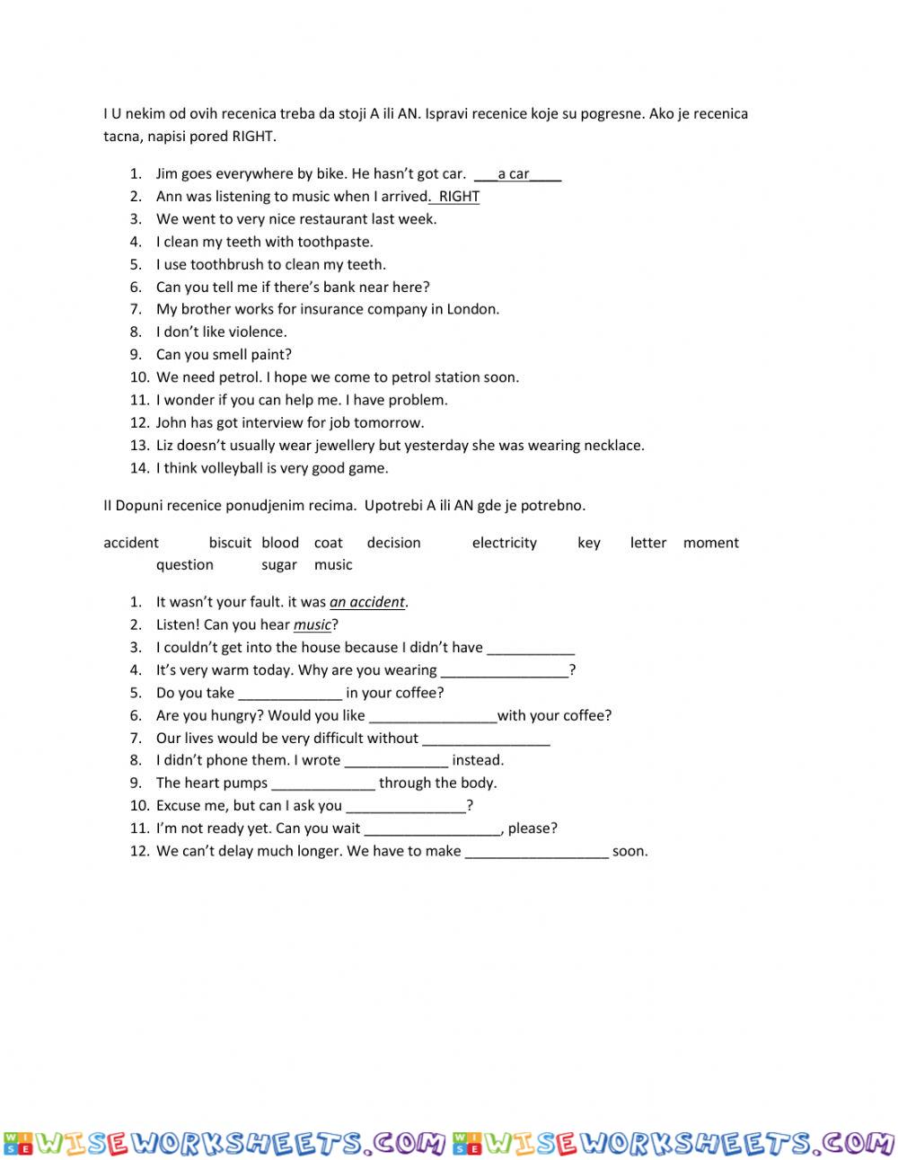 worksheet