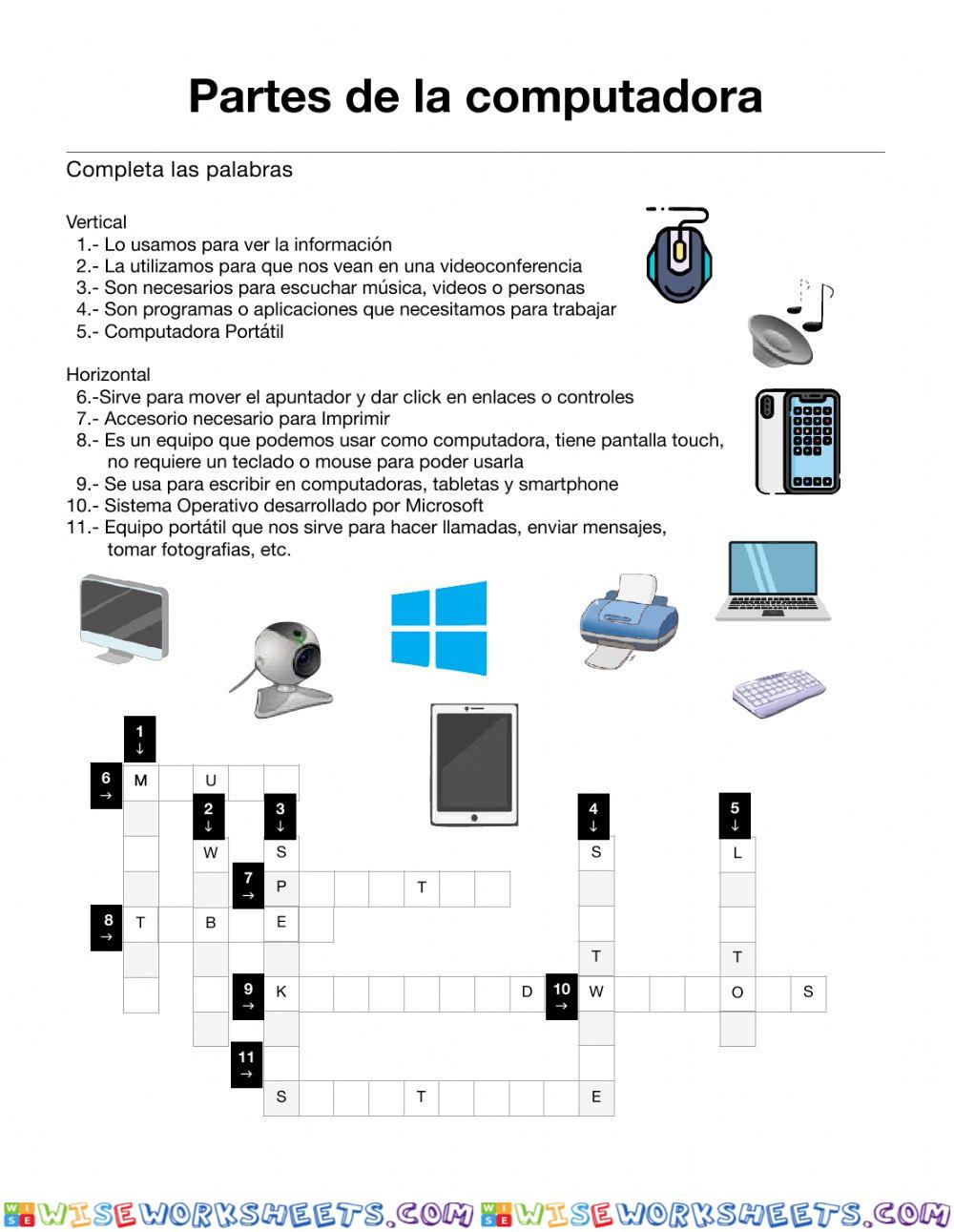 Crucigrama computadora