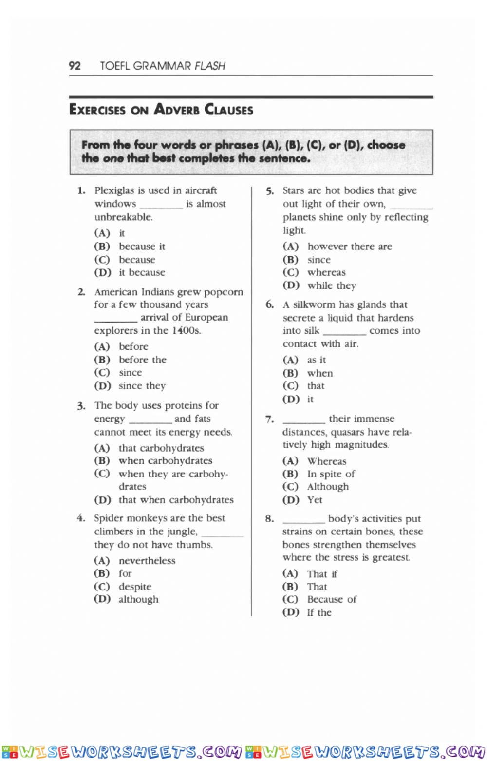 Toefl grammar practice 63