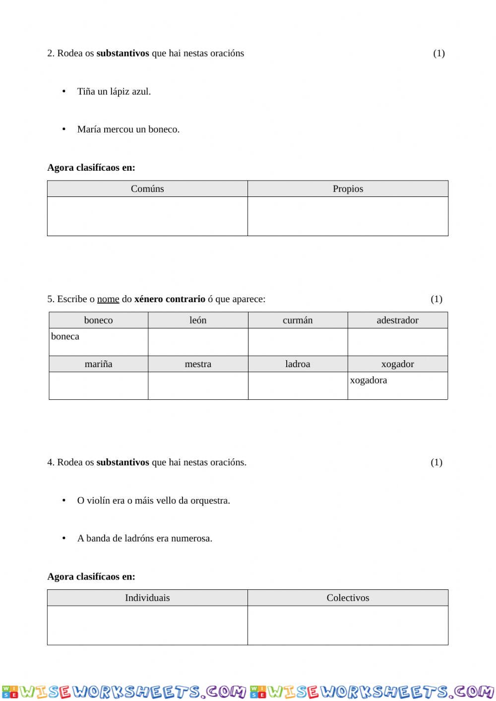 worksheet