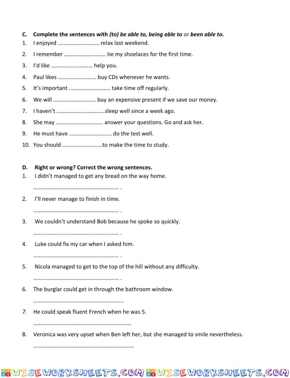 worksheet
