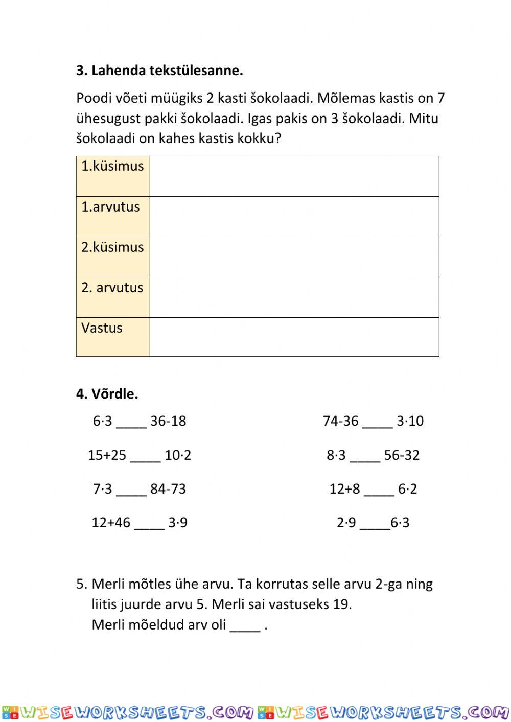 Korrutamine arvudega 2 ja 3