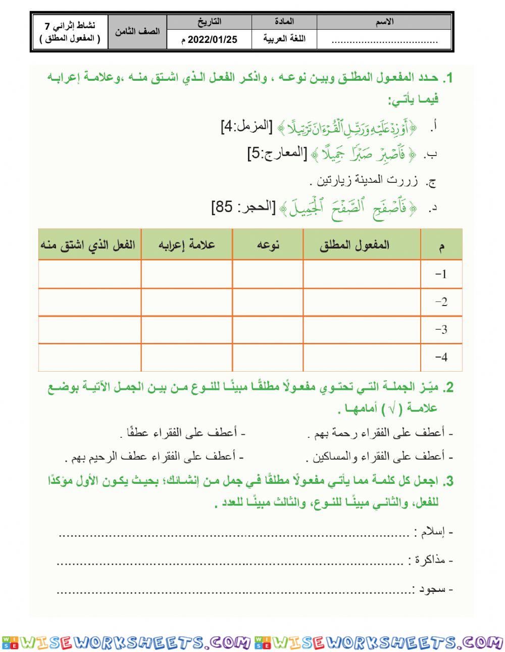 المفعول المطلق1