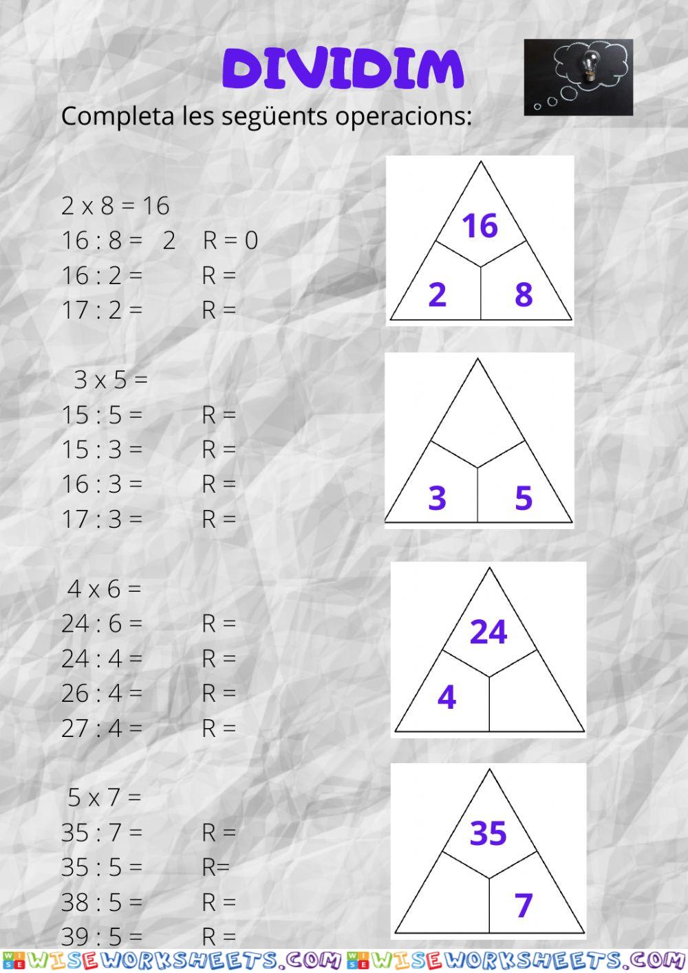 Completa les operacions