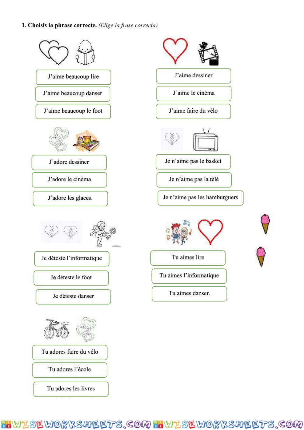 Ce: les goûts estructures