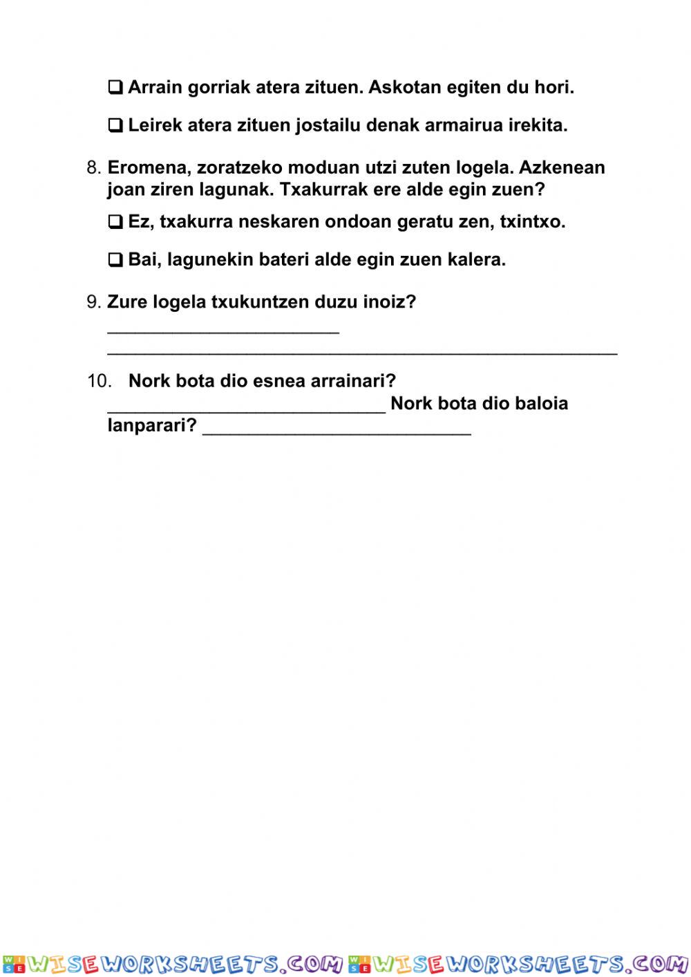 worksheet