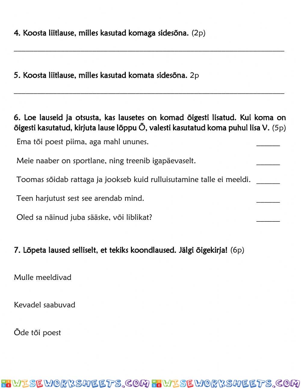 worksheet