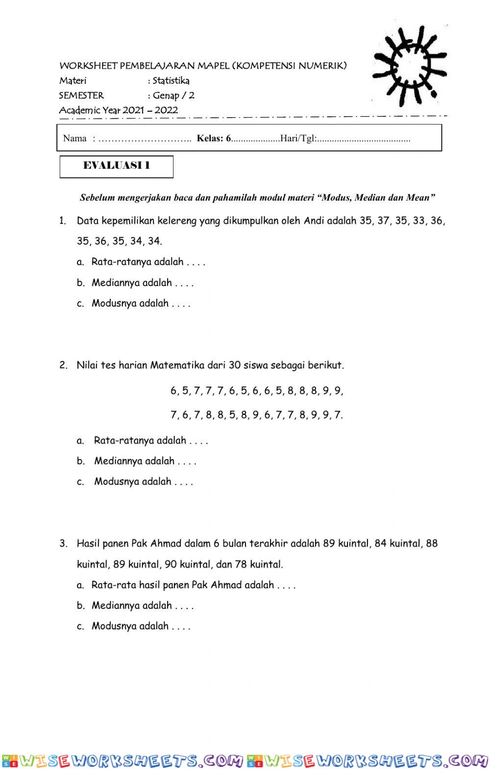 worksheet