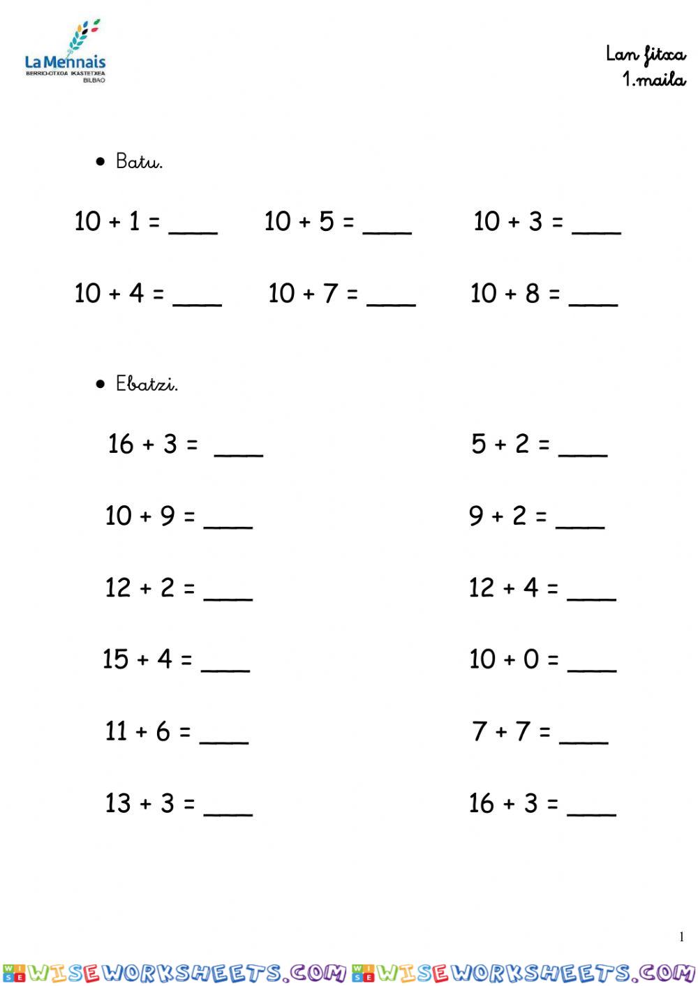 worksheet