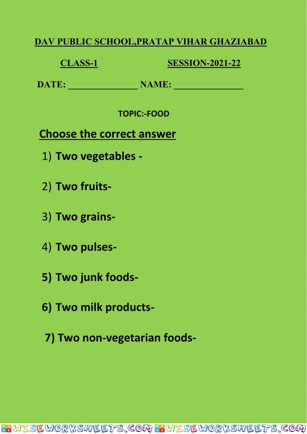 worksheet