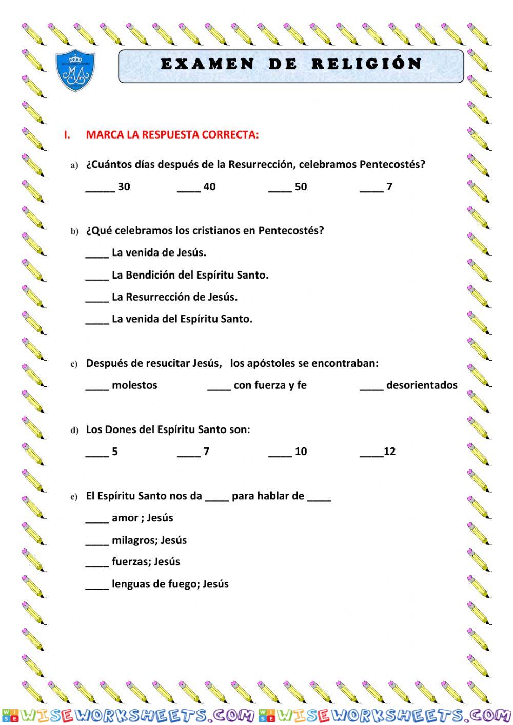 Examen de religión