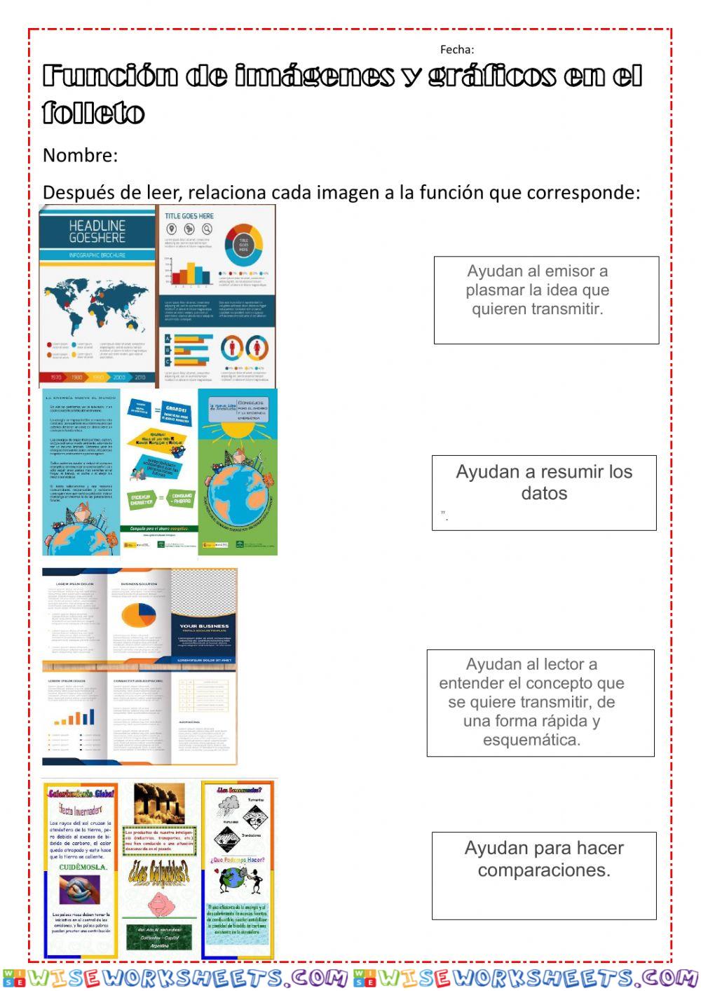 Funcion de iamgenes y graficos en el folleto