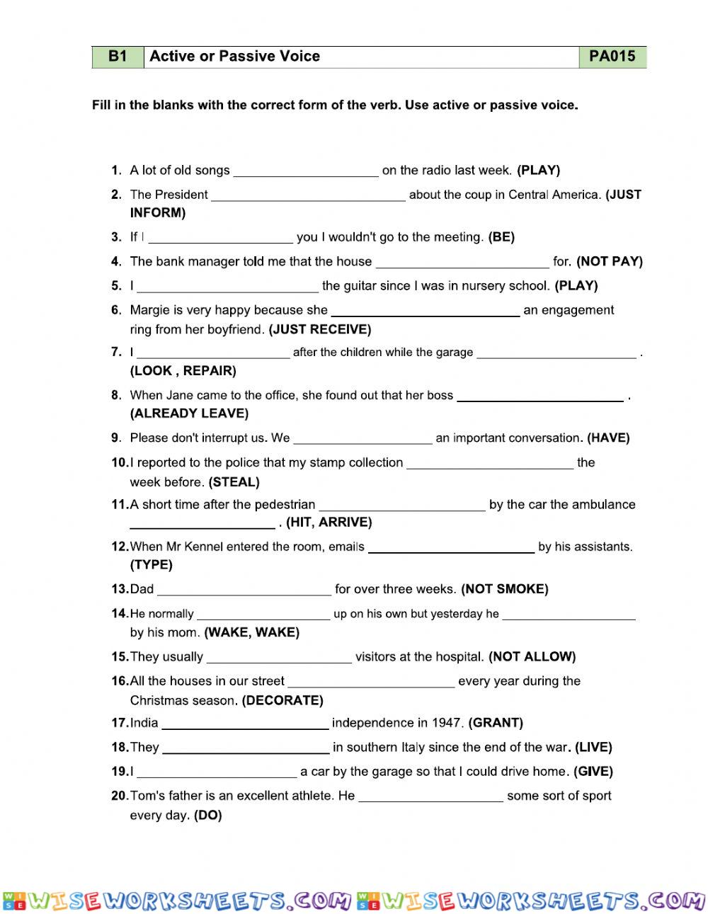 worksheet