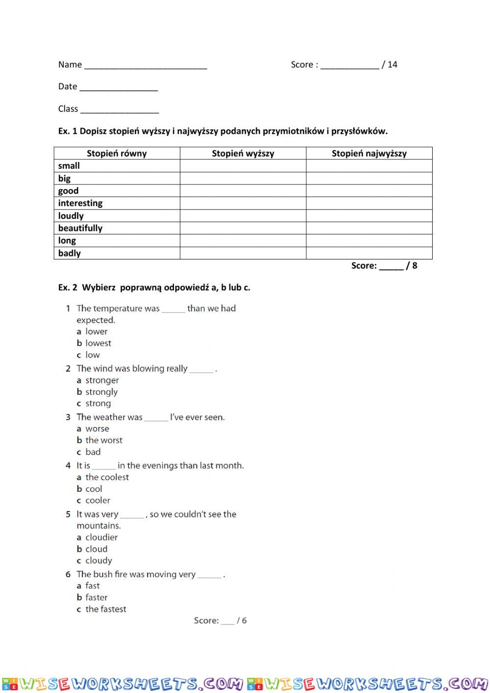 Adjectives and adverbs