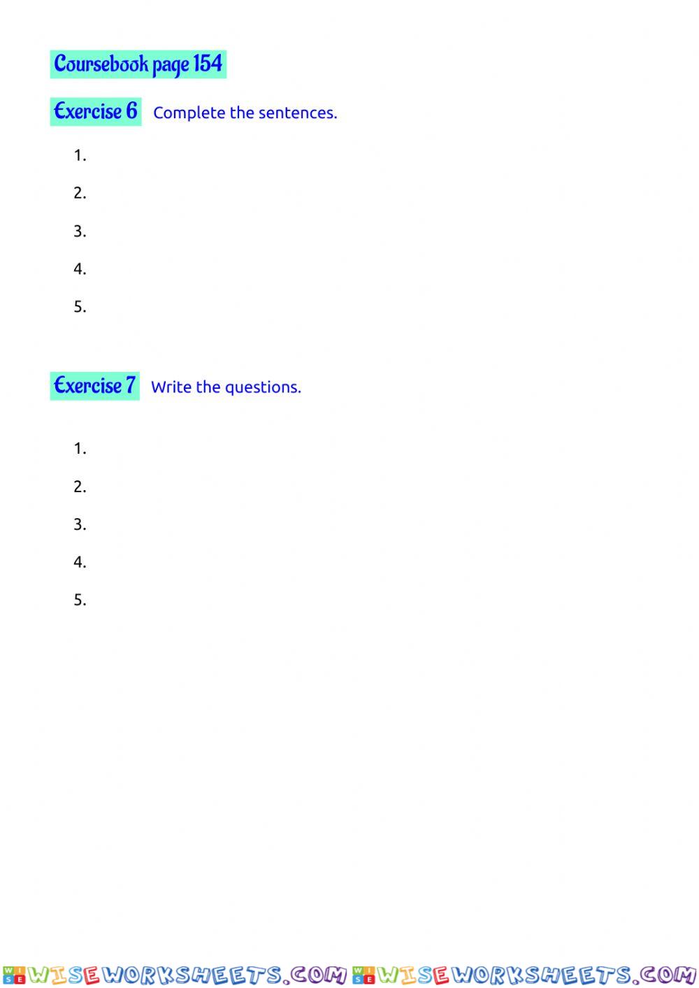 Page 154, exercises 6, 7