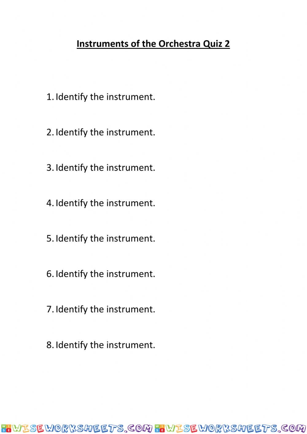 Instruments of the Orchestra Quiz 2