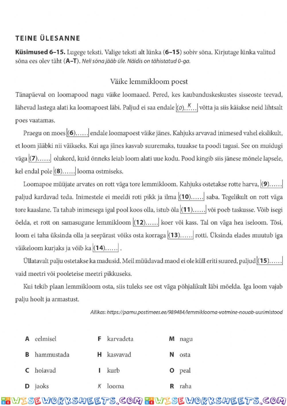 worksheet