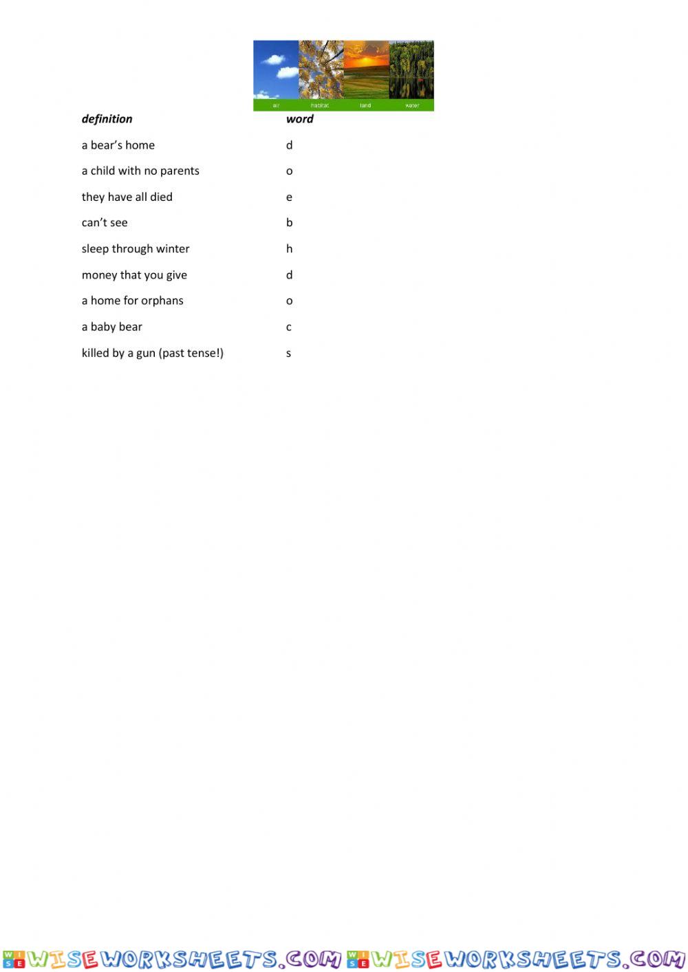 worksheet