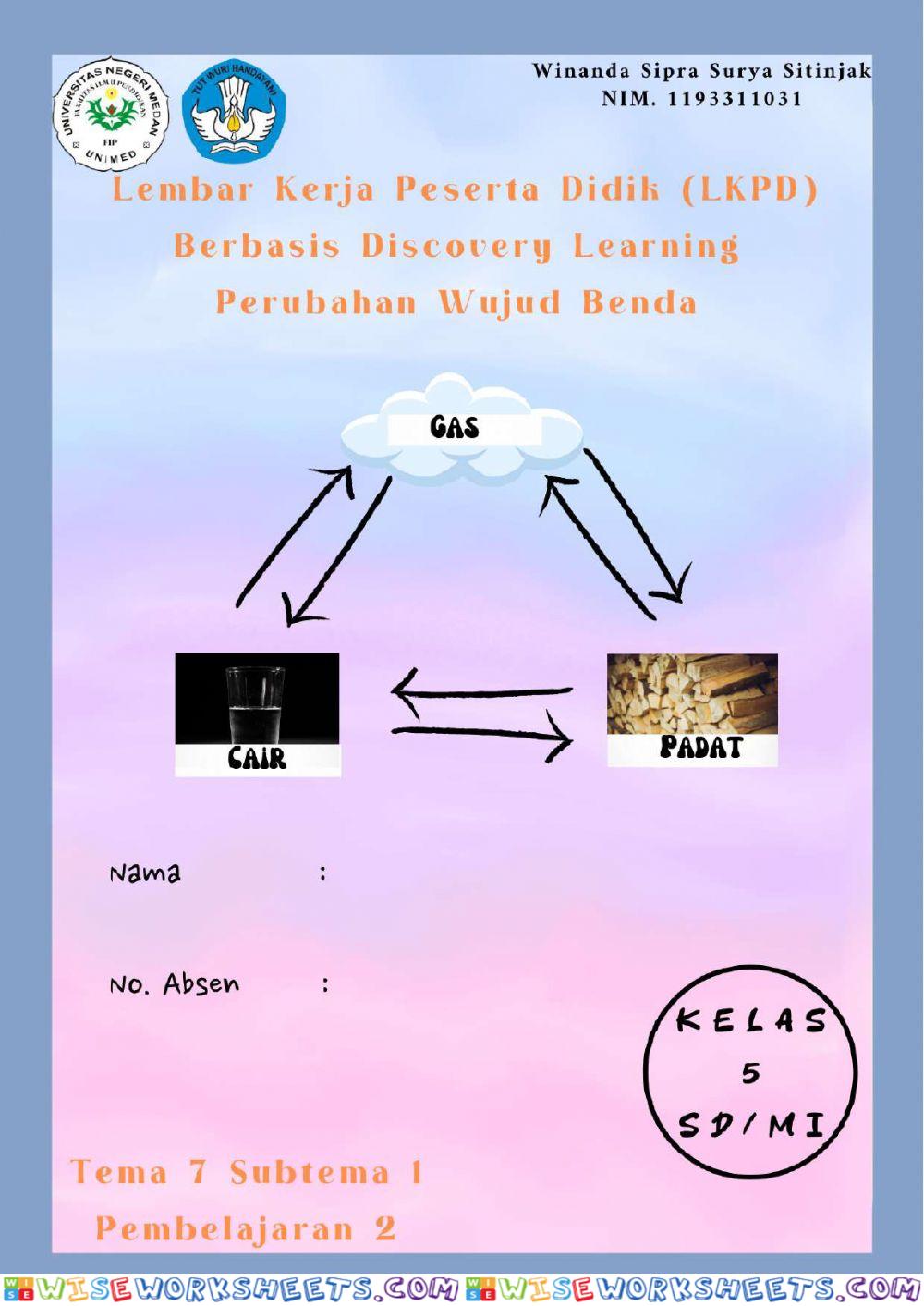 Live Worksheets Perubahan Wujud Benda Kelas V