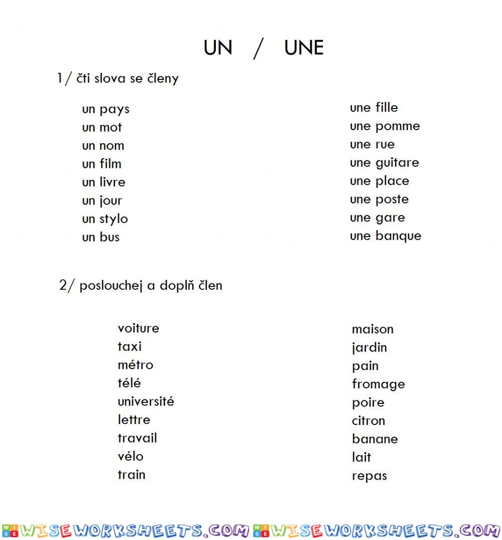Un, une